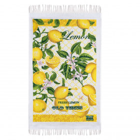 Πετσέτα Κουζίνας Βαμβακερή Λευκή Λεμόνια 35x60 cm