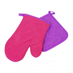 Γάντι &amp Πιάστρα Μωβ Φούξια - 2 τμχ.