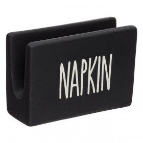 Θήκη για Χαρτοπετσέτες Κεραμική Μαύρη Napkin 12x4x8 cm