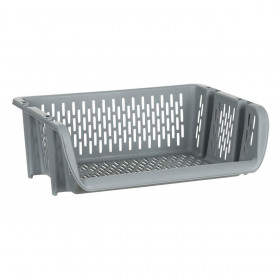 Καλάθι Γκρι Πλαστικό Στοιβαζόμενο 39x30.5x13 cm