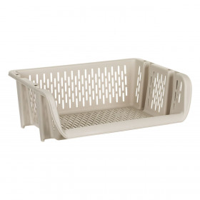 Καλάθι Μπεζ Πλαστικό Στοιβαζόμενο 39x30.5x13 cm
