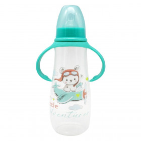 Μπιμπερό Πλαστικό με Θηλή Σιλικόνης &amp Χερούλια Βεραμάν &quotLittle Adventurer&quot 300ml - Honey Baby