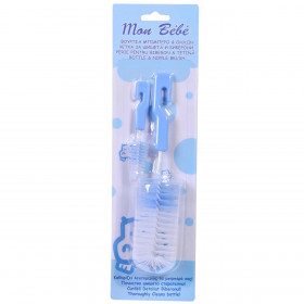 Βούρτσα Καθαρισμού Μπιμπερό &amp Θηλών Μπλε - 2 τμχ.
