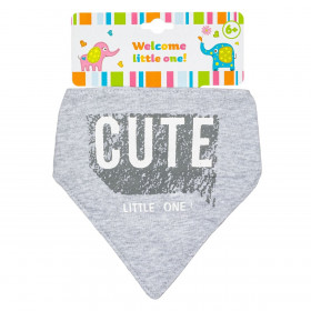 Σαλιάρα - Μπαντάνα Βαμβακερή Γκρι Cute 6 Μηνών