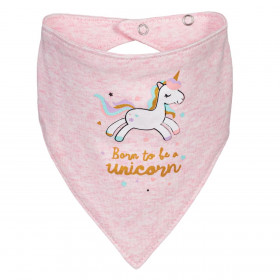 Σαλιάρα - Μπαντάνα Βαμβακερή Ροζ Μονόκερος 6 Μηνών