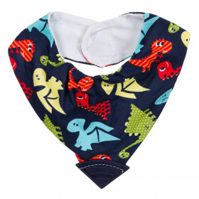 Σαλιάρα Φουλάρι Βαμβακερή Μπλε Δεινόσαυρος με Μασητικό