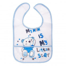 Σαλιάρα με Συλλέκτη Φαγητού Αρκουδάκι Μπλε με Μήνυμα