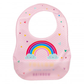 Σαλιάρα με Συλλέκτη Φαγητού Ροζ Rainbow