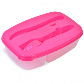 Φαγητοδοχείο με Μαχαιροπήρουνα Ροζ 1.6 lt (2 Θέσεις)