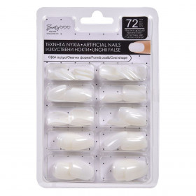 Τεχνητά Νύχια Οβάλ Σχήμα Λευκό Χρώμα - 72 τμχ.
