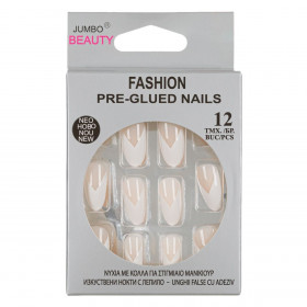 Νύχια Nude Λευκή Γωνία - 12 τμχ.