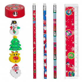 Χριστουγεννιάτικο Σετ Σχολικό Μολύβια Γόμες Ξύστρα Χάρακας - 9 τμχ. Χριστουγεννιάτικο Σετ Σχολικό Μολύβια Γόμες Ξύστρα Χάρακας - 9 τμχ.