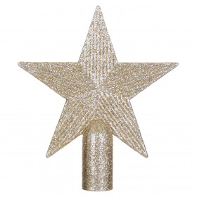 Χριστουγεννιάτικη Κορυφή Δέντρου Σαμπανί Αστέρι Glitter 15 cm