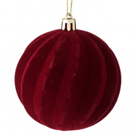 Χριστουγεννιάτικο Στολίδι Δέντρου Foam Μπάλα Βελουτέ Μπορντό Κυματιστές Γραμμές 8cm Χριστουγεννιάτικο Στολίδι Δέντρου Foam Μπάλα Βελουτέ Μπορντό Κυματιστές Γραμμές 8cm