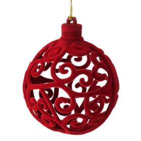 Χριστουγεννιάτικο Στολίδι Δέντρου Foam Μπάλα Κόκκινη Διάτρητο Σχέδιο 8cm Χριστουγεννιάτικο Στολίδι Δέντρου Foam Μπάλα Κόκκινη Διάτρητο Σχέδιο 8cm