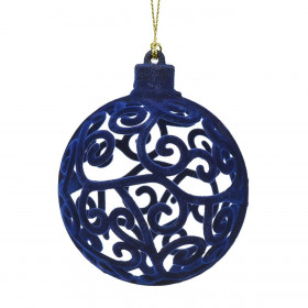 Χριστουγεννιάτικο Στολίδι Δέντρου Μπάλα Μπλε Διάτρητο Σχέδιο 8cm Χριστουγεννιάτικο Στολίδι Δέντρου Μπάλα Μπλε Διάτρητο Σχέδιο 8cm