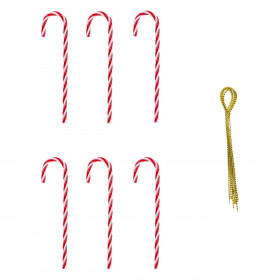 Χριστουγεννιάτικα Στολίδια Δέντρου Μπαστούνια Λευκό Κόκκινο 15 cm - 6 τμχ.