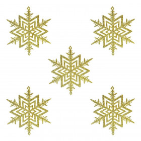 Σετ Χριστουγεννιάτικα Στολίδια Δέντρου Χιονονιφάδες Xρυσό Glitter 10 cm - 5 τμχ. Σετ Χριστουγεννιάτικα Στολίδια Δέντρου Χιονονιφάδες Xρυσό Glitter 10 cm - 5 τμχ.