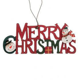 Χριστουγεννιάτικο Στολίδι Δέντρου Vintage Ξύλινη Επιγραφή &quotMerry Christmas&quot 13 cm