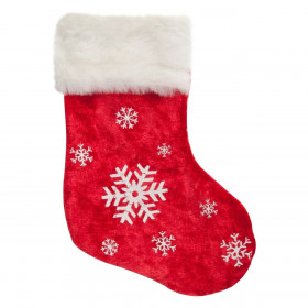 Χριστουγεννιάτικο Στολίδι Δέντρου Μπότα Κόκκινη Λευκή Γούνα Νιφάδα 16 cm