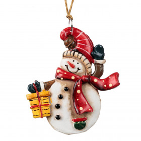 Χριστουγεννιάτικο Στολίδι Δέντρου Κεραμικό Χιονάνθρωπος Κασκόλ Δώρο 9cm Χριστουγεννιάτικο Στολίδι Δέντρου Κεραμικό Χιονάνθρωπος Κασκόλ Δώρο 9cm