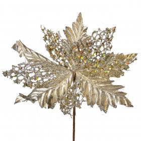 Χριστουγεννιάτικο Διακοσμητικό Αλεξανδρινό Χρυσό Ανάγλυφο Δαντέλα 26 cm