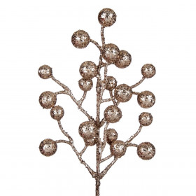 Χριστουγεννιάτικο Διακοσμητικό Κλαδί Καρποί Σαμπανί 43 cm