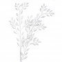 Χριστουγεννιάτικο Διακοσμητικό Κλαδί Λευκά Φύλλα Glitter 55 cm