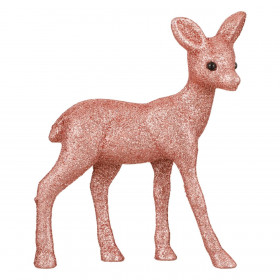 Χριστουγεννιάτικη Διακοσμητική Φιγούρα Τάρανδος Ροζ Glitter 16cm