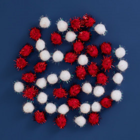 Χριστουγεννιάτικα Διακοσμητικά Μπαλάκια Λευκά Κόκκινα Tinsel 2cm - 50 τμχ. Χριστουγεννιάτικα Διακοσμητικά Μπαλάκια Λευκά Κόκκινα Tinsel 2cm - 50 τμχ.