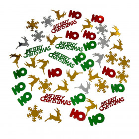 Χριστουγεννιάτικα Διακοσμητικά Τραπεζιού Πάρτι Πολύχρωμα Κομφετί &quotMerry Christmas&quot 30g