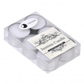 Κεριά Ρεσώ Αρωματικά Διπλά Λευκά Γιασεμί 3.8x2.5cm - 6 τμχ.