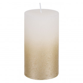 Κερί Κολώνα Λευκό Χρυσό 5x9cm