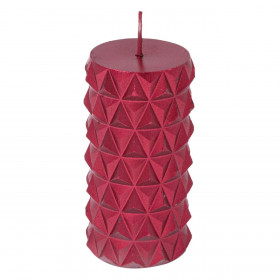 Κερί Κολώνα Κόκκινο Βουργουνδίας Σχέδιο 3D Διαμάντι 160 g