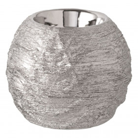 Χριστουγεννιάτικη Θήκη Ρεσώ Κεραμική Ασημί Κύματα 9x7cm 