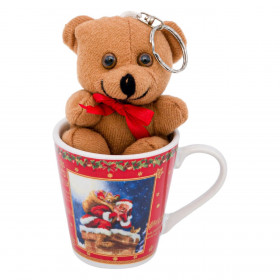 Χριστουγεννιάτικο Σετ Φλιτζάνι με Αρκουδάκι Μπρελόκ Χιονάνθρωπος Πιγκουίνος 100ml
