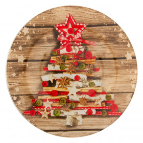 Χριστουγεννιάτικο Πιάτο Γλυκού Γυάλινο Έλατο 15cm