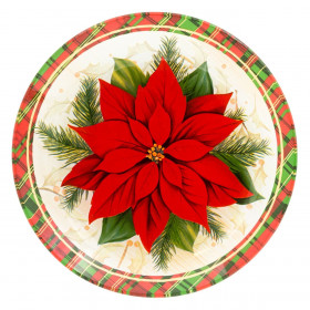 Χριστουγεννιάτικο Πιάτο Γλυκού Γυάλινο Αλεξανδρινά 15cm