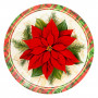 Χριστουγεννιάτικο Πιάτο Γλυκού Γυάλινο Αλεξανδρινά 15cm
