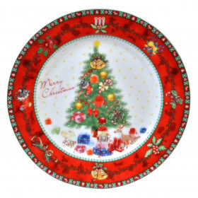 Χριστουγεννιάτικο Πιάτο Πορσελάνη Στολισμένο Έλατο 19cm