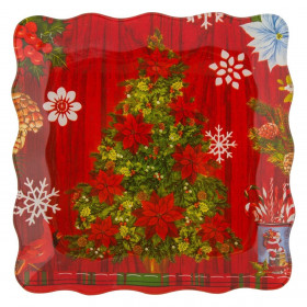 Χριστουγεννιάτικο Πιάτο Γλυκού Γυάλινο Τετράγωνο Έλατο Αλεξανδρινά 17x17cm Χριστουγεννιάτικο Πιάτο Γλυκού Γυάλινο Τετράγωνο Έλατο Αλεξανδρινά 17x17cm