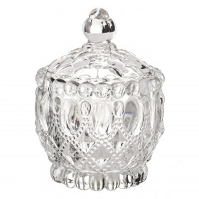 Φοντανιέρα Γυάλινη με Καπάκι Ανάγλυφο Σχέδιο 200 ml