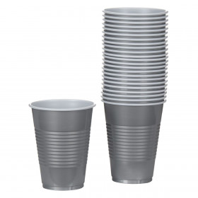 Ποτήρι Πλαστικό Λευκό Ασημί 280 ml - 24 τμχ.