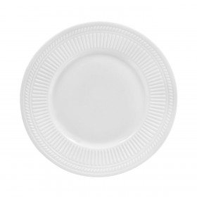 Πιάτο Σερβιρίσματος Φρούτου Πορσελάνη Λευκό Σκαλιστό Γραμμές 19cm