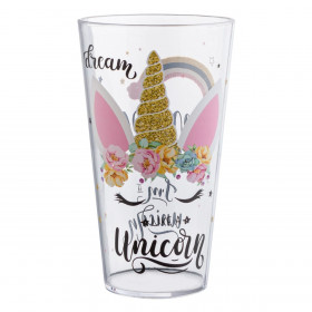 Ποτήρι Νερού Πλαστικό Διάφανο Μονοκέρος 600 ml