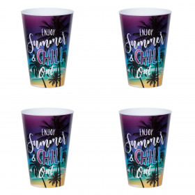 Ποτήρια Πλαστικά Χρωματιστά Enjoy Summer 400 ml - 4 τμχ.