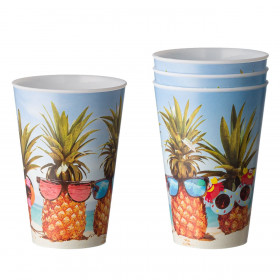 Ποτήρια Πλαστικά Χρωματιστά Tropical 400 ml - 4 τμχ.
