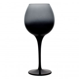 Ποτήρι Κρασιού Γυάλινο Μαύρο Smoke Κολωνάτο 355ml