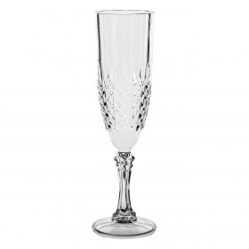 Ποτήρι Σαμπάνιας Πλαστικό Διάφανο με Ανάγλυφα Σχέδια 230 ml