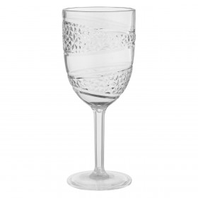 Ποτήρι Κρασιού Πλαστικό Διάφανο Κολωνάτο Diamond 370 ml 